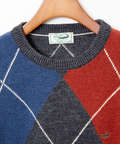 ウールブレンド アーガイル柄 ニット【手洗いOK】