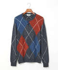 ウールブレンド アーガイル柄 ニット【手洗いOK】