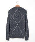 ウールブレンド アーガイル柄 ニット【手洗いOK】