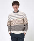 ウールブレンド ボーダー柄 ニット【手洗いOK】