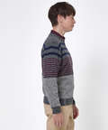 ウールブレンド ボーダー柄 ニット【手洗いOK】