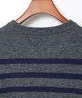 ウールブレンド ボーダー柄 ニット【手洗いOK】