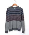 ウールブレンド ボーダー柄 ニット【手洗いOK】