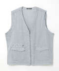 パナマ織り ジップ ベスト