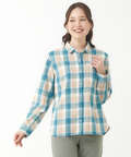 微起毛 チェック柄 ブラウス