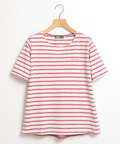 裾切り替えボーダーTシャツ