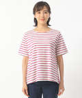 裾切り替えボーダーTシャツ