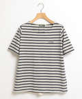 裾切り替えボーダーTシャツ