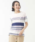 スノーコットン パネルボーダー Tシャツ【接触冷感】