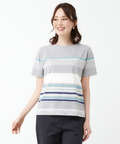スノーコットン パネルボーダー Tシャツ【接触冷感】