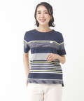 スノーコットン パネルボーダー Tシャツ【接触冷感】