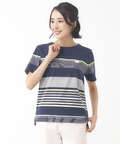 スノーコットン パネルボーダー Tシャツ【接触冷感】