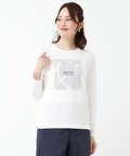 マップ柄プリント 長袖 Tシャツ