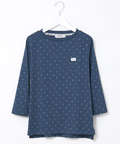 幾何学プリント 7分袖 Tシャツ【吸汗速乾】