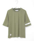 シャドーボーダー天竺 袖ライン Tシャツ
