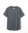 プレーティング天竺 裾ギャザー Tシャツ【接触冷感】