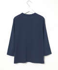 鹿の子編み  ボーダー配色 7分袖Tシャツ