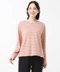天竺 メランジボーダー クルーネックTシャツ