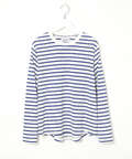 天竺 メランジボーダー クルーネックTシャツ