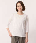 レース7分袖クルーネックTシャツ