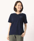 ストライプ部分使いTシャツ【UVカット】
