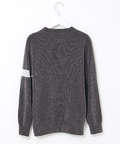 ウールブレンド  袖ライン クルーネック ニット
