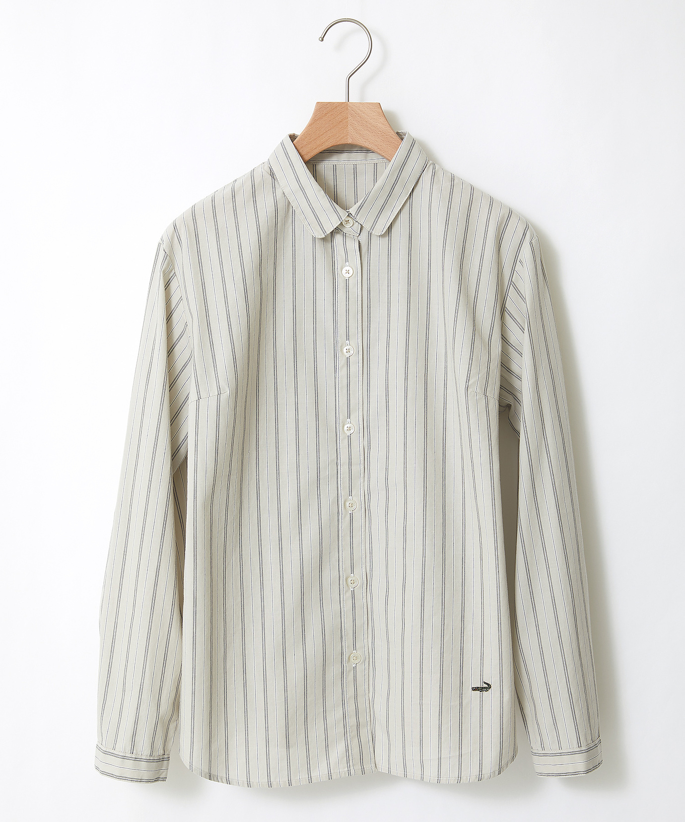 レディース ストライプ ラウンドカラー ブラウス【一部店舗・WEB限定