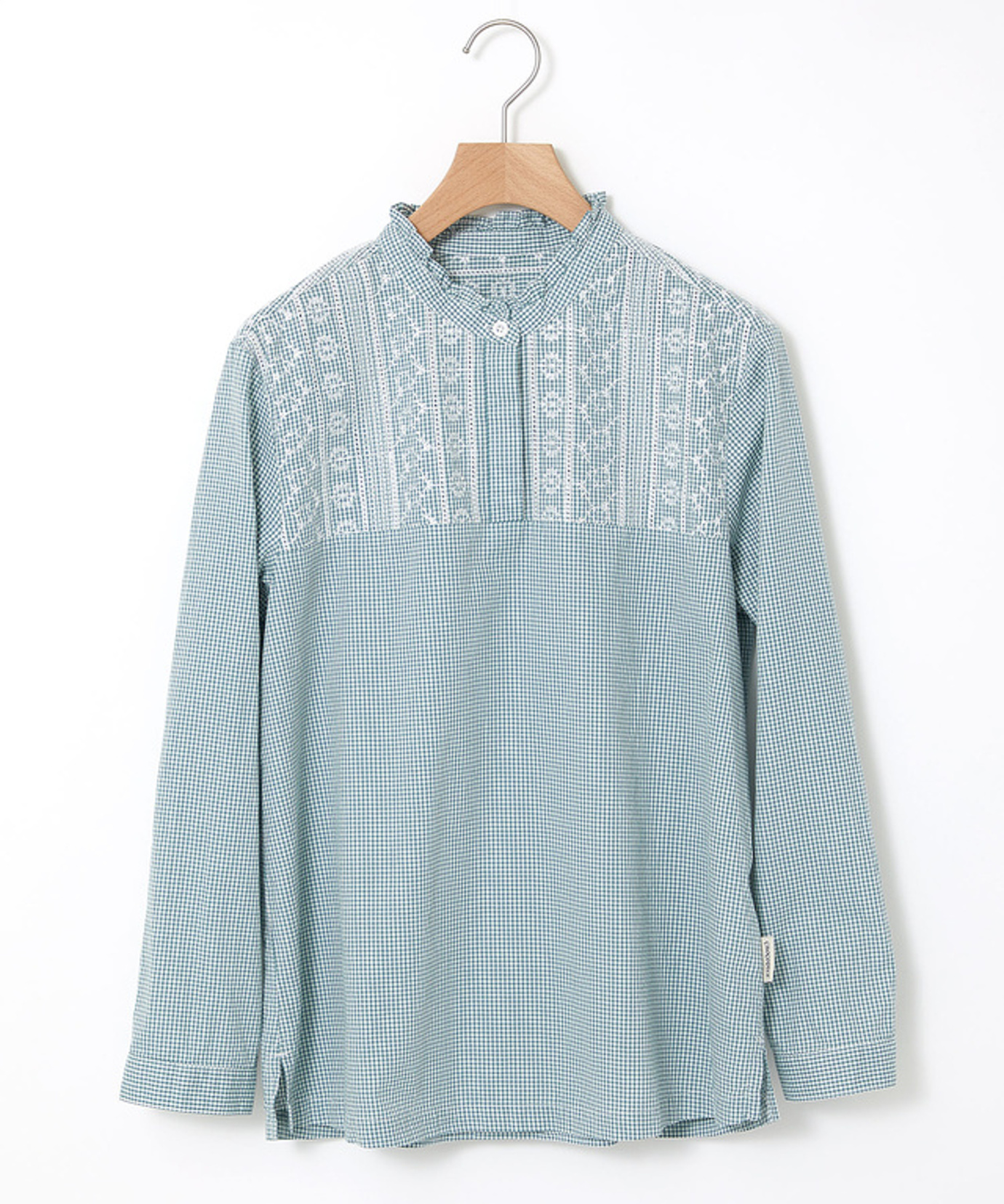 レディース レース刺繡 ギンガムチェック ブラウス通販 [0101-51105