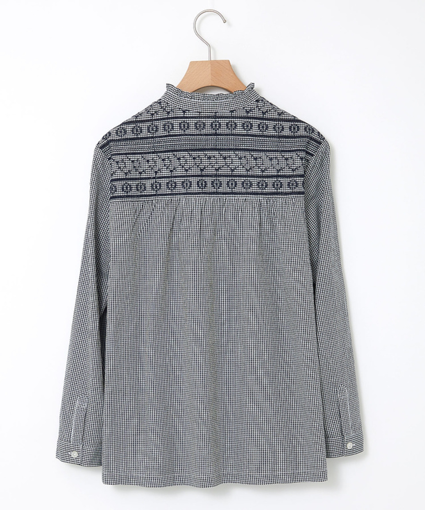 レディース レース刺繡 ギンガムチェック ブラウス通販 [0101-51105