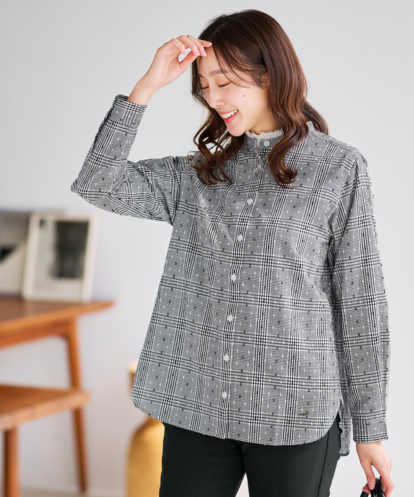 Plage 2025aw新作スタンドカラーブラウス(着用回数1回のみ) plage（プラージュ）の「スタンドカラーシャツ◇（シャツ