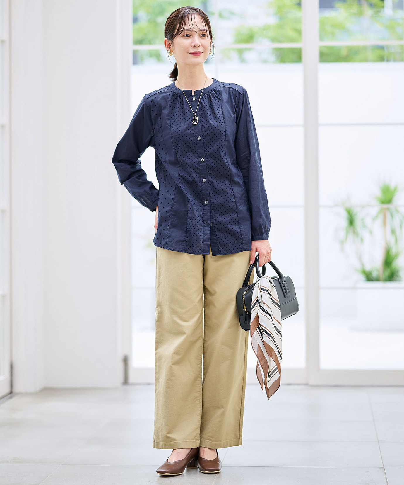 レディース フロッキー ドットデザイン ブラウス通販 [0101