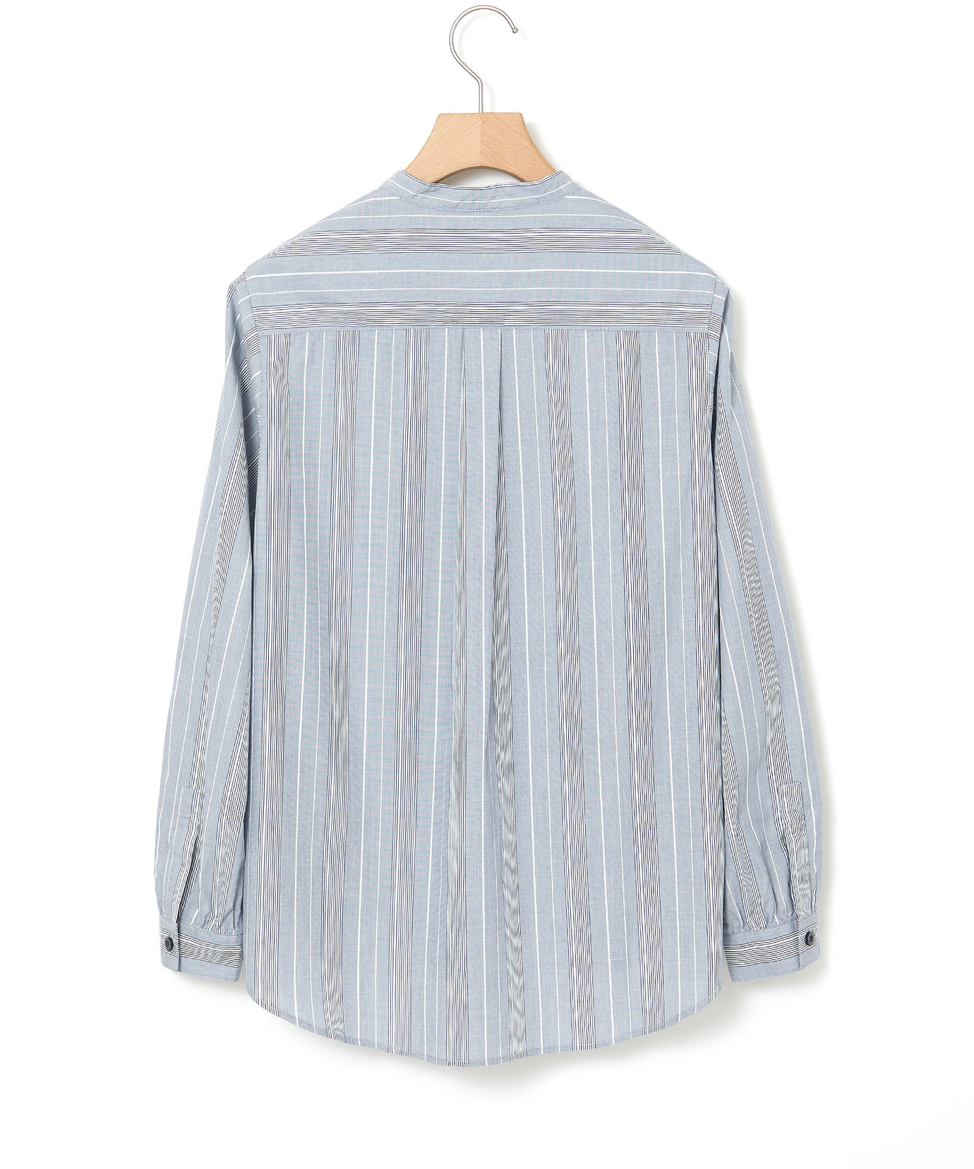 レディース ストライプ バンドカラー ブラウス通販 [0101-61101