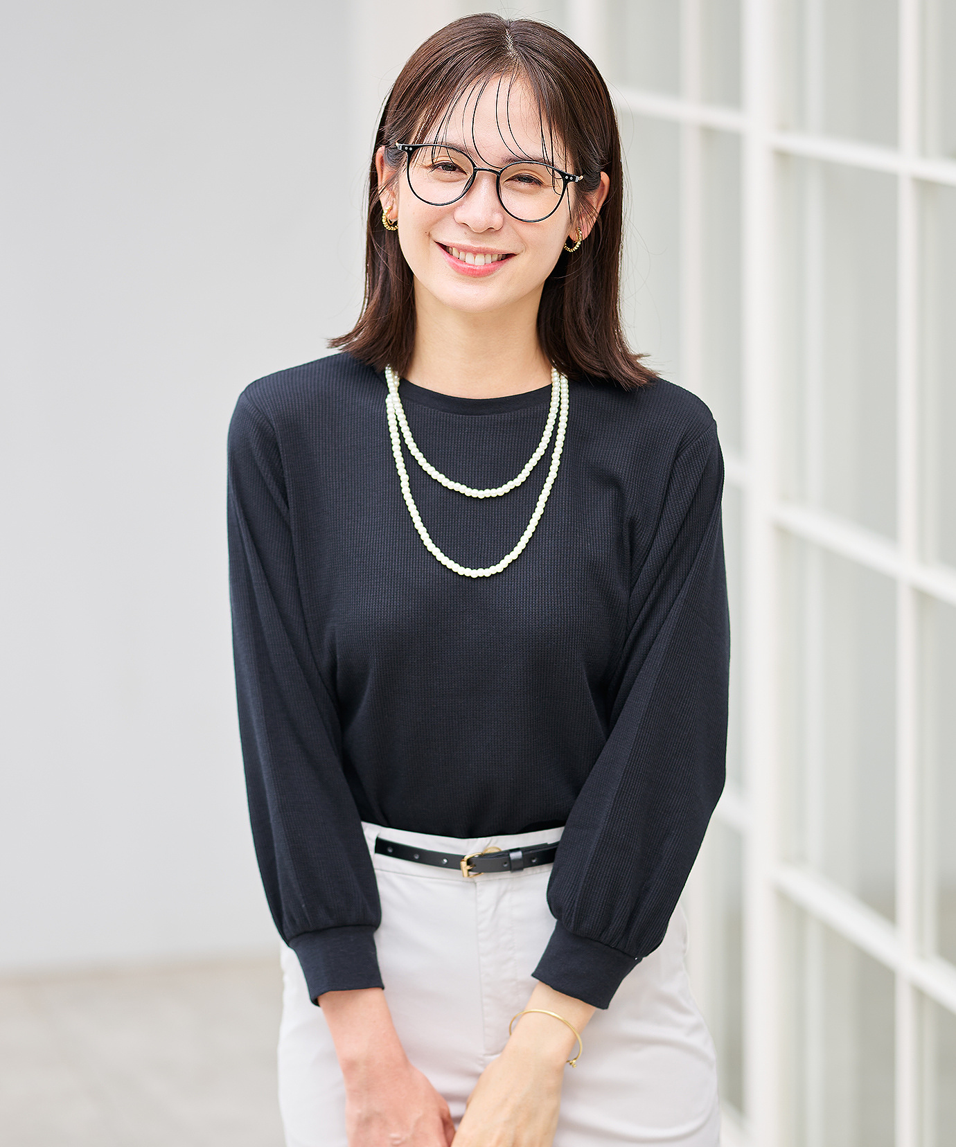 レディース ワッフル生地 長袖カットソー通販 [0102-56200