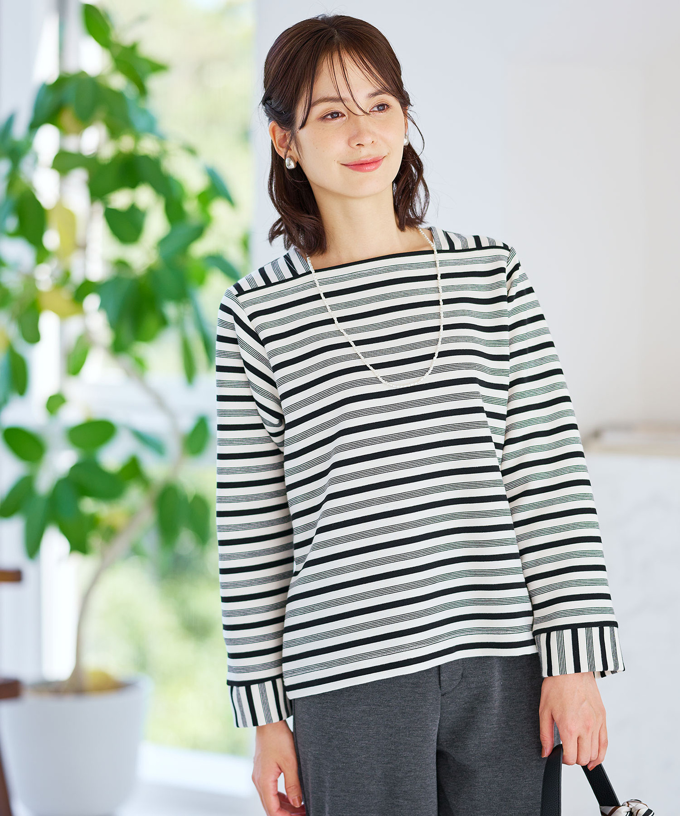 レディース スクエアネック ボーダー プルオーバー 通販 [0102-56202