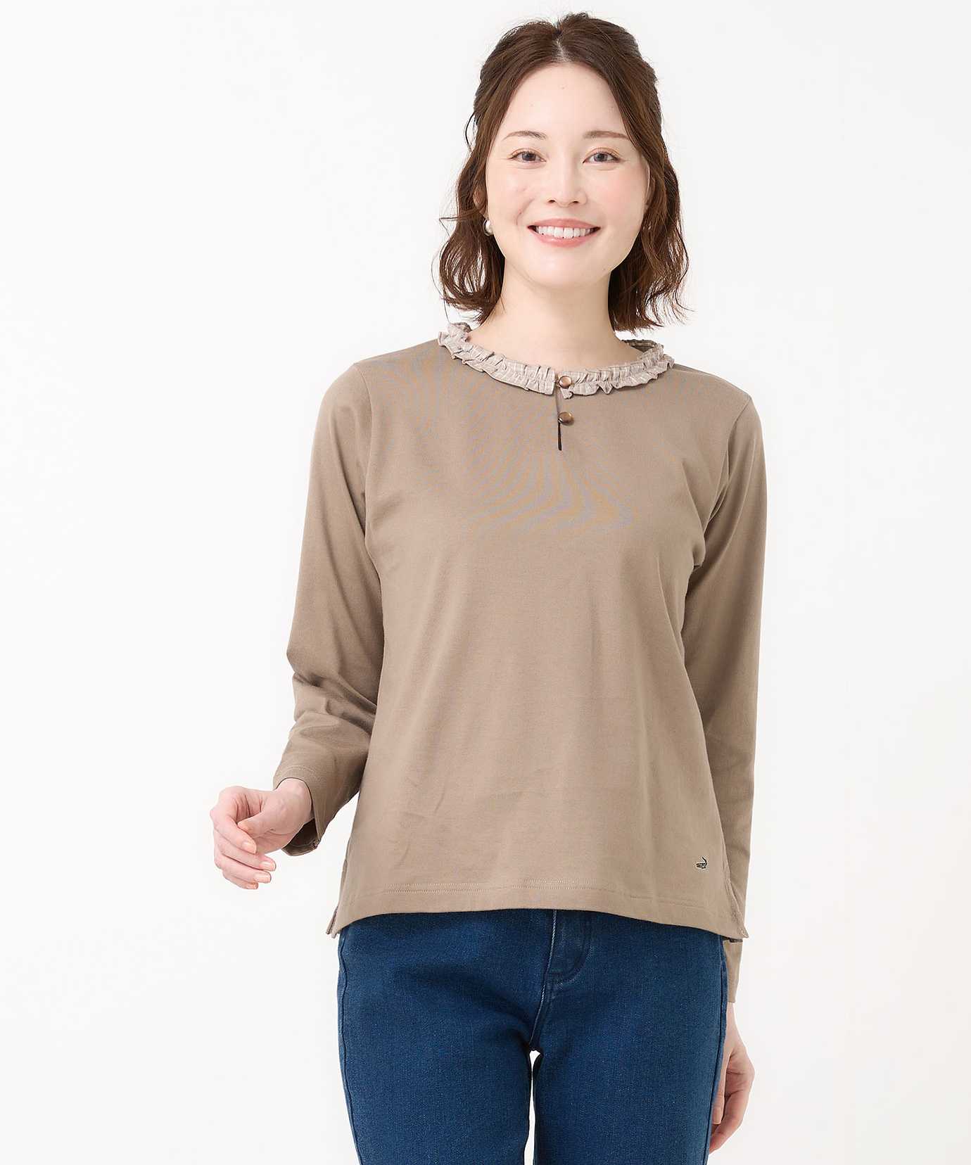 レディース フリル襟 長袖 Tシャツ通販 [0102-65212] - クロコダイル 