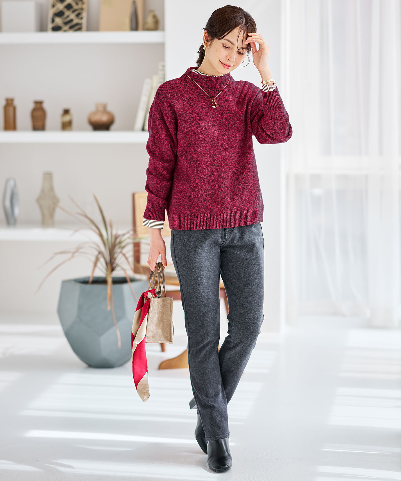 レディース ウール ボトルネック ニット 通販 [0103-57306