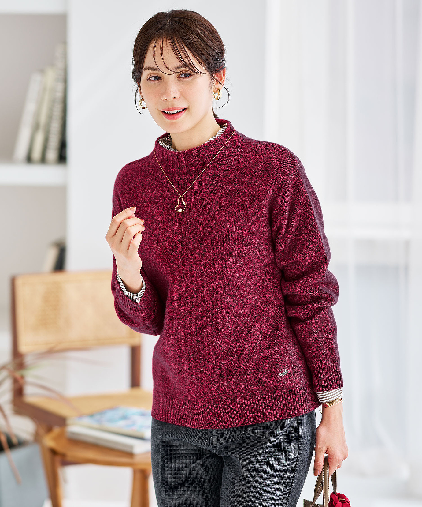 レディース ウール ボトルネック ニット 通販 [0103-57306