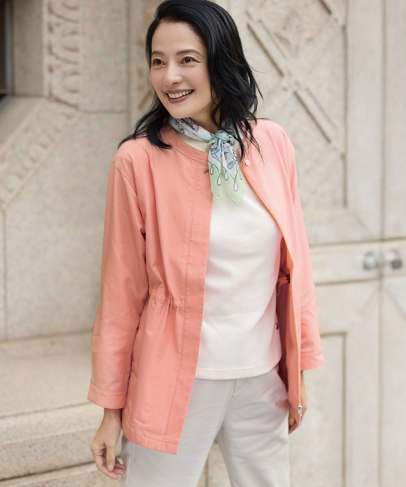 USA製 ワークジャケット サンフェード スウィングトップ 短丈 ネイビーグレー レディース ソフト サッカー ジャケット通販 [0104-53401