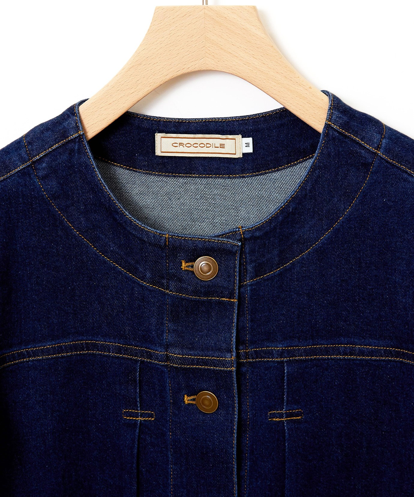 レディース ノーカラー デニムジャケット通販 [0104-55402