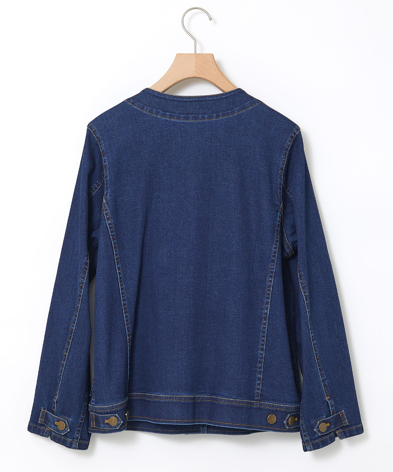 レディース ノーカラー デニムジャケット通販 [0104-55402