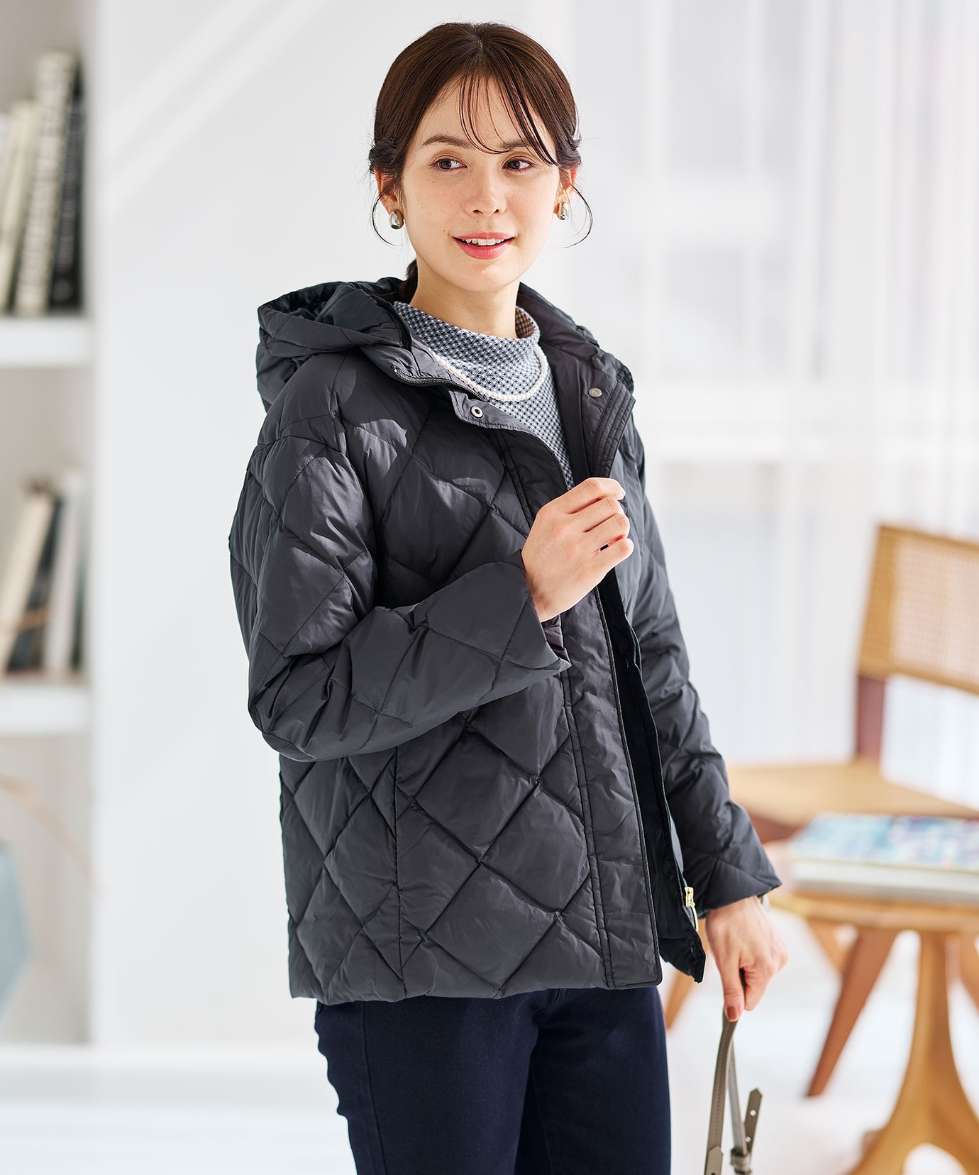 レディース 2WAYフード キルトダウン ジャケット通販 [0104-57401