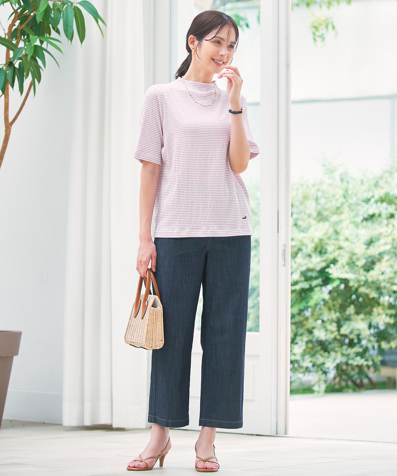 Elegant パンツ 2 レディース デニム ワイド パンツ【接触冷感】通販 [0105-53504