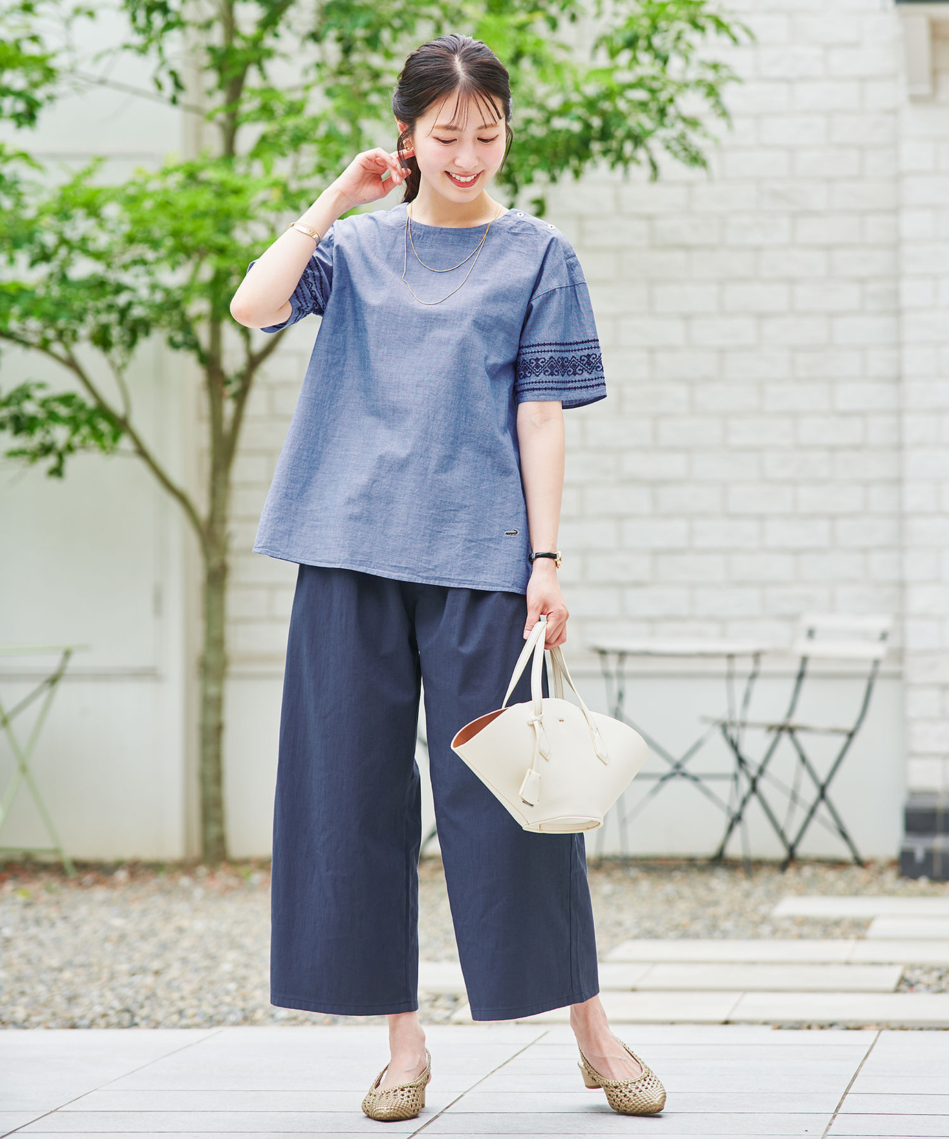 レディース リネンブレンド イージー パンツ通販 [0105-53507