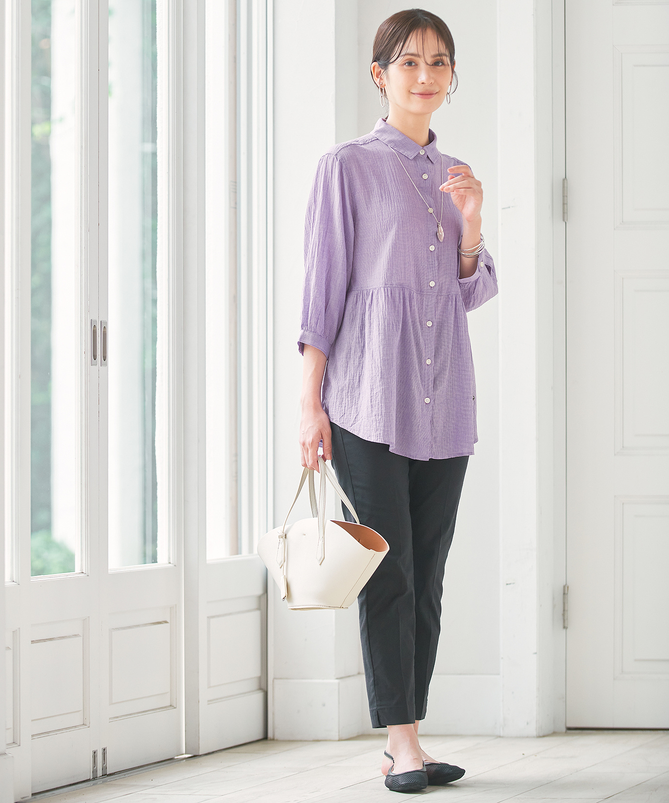 レディース コットン エアリー チュニック通販 [0121-53702