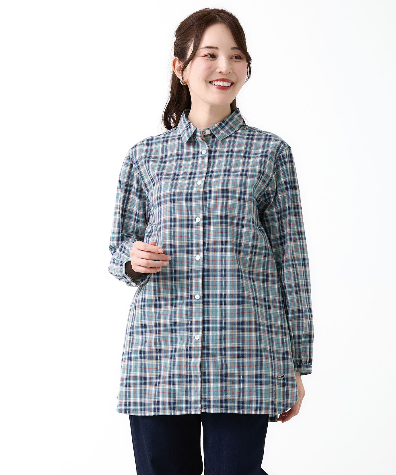 レディース ドビー チェック柄 チュニック通販 [0121-55703