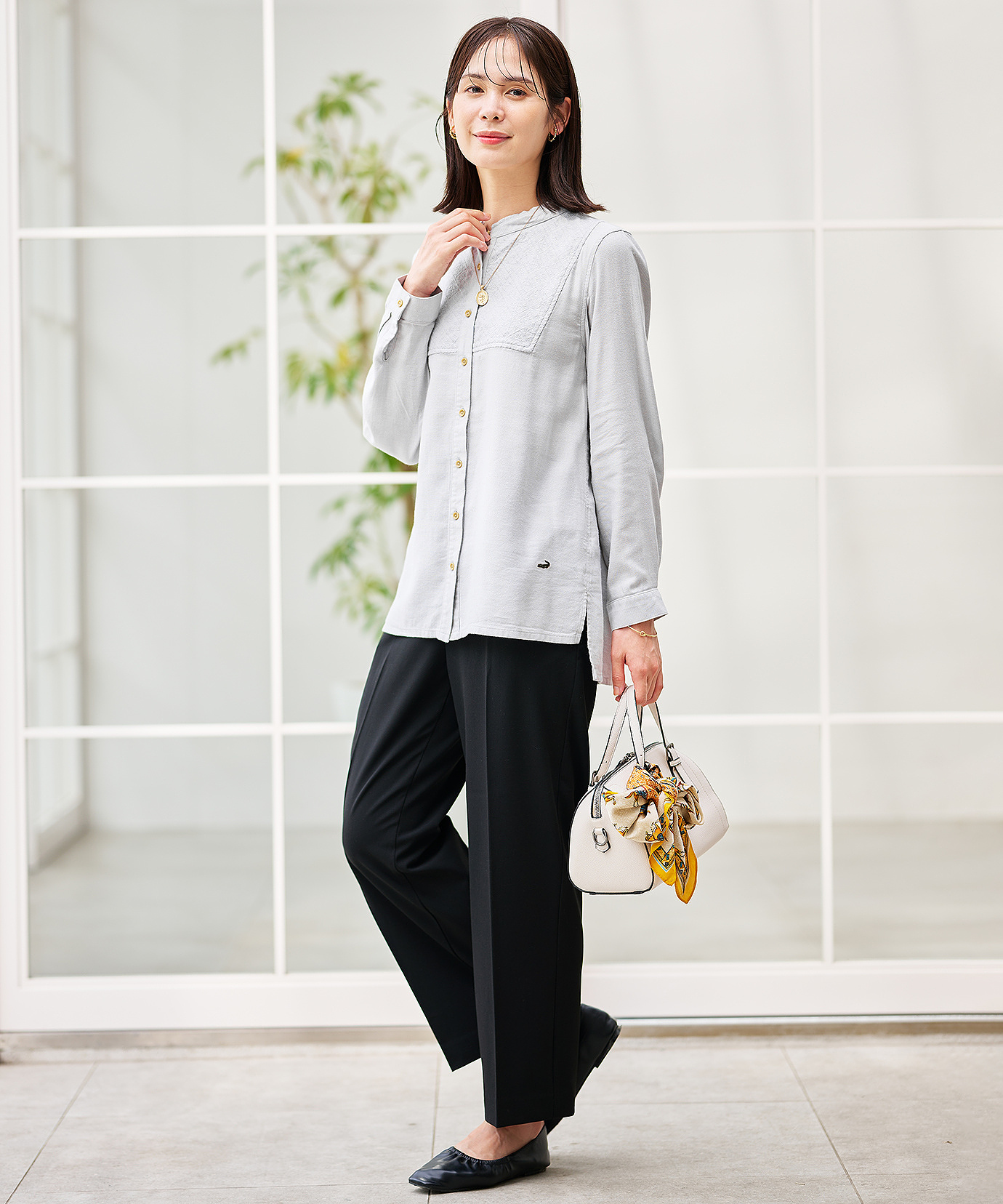 レディース 刺繍 ヨークデザイン チュニック通販 [0121-55706