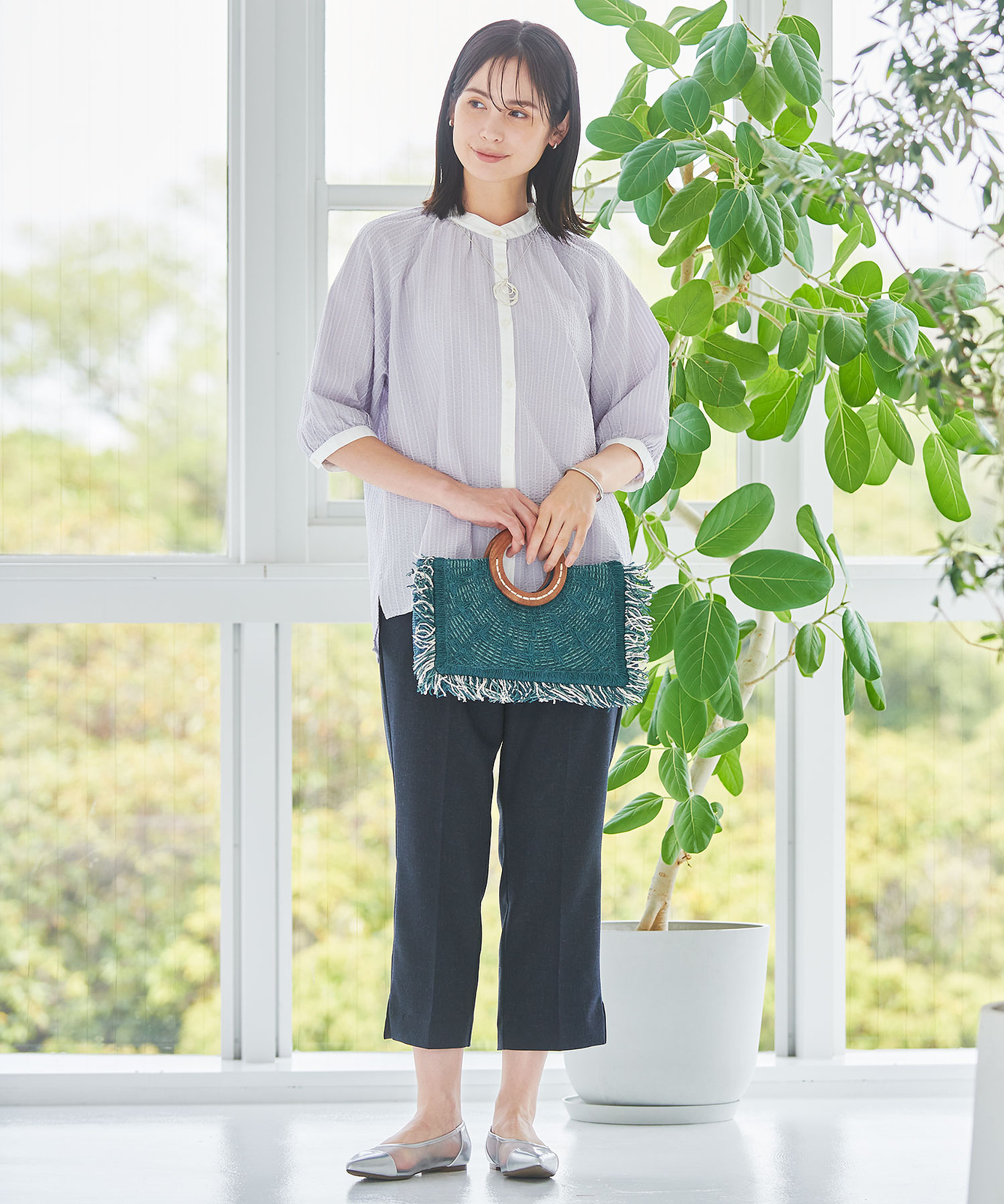 レディース サッカー バイカラー ブラウス通販 [0201-53155