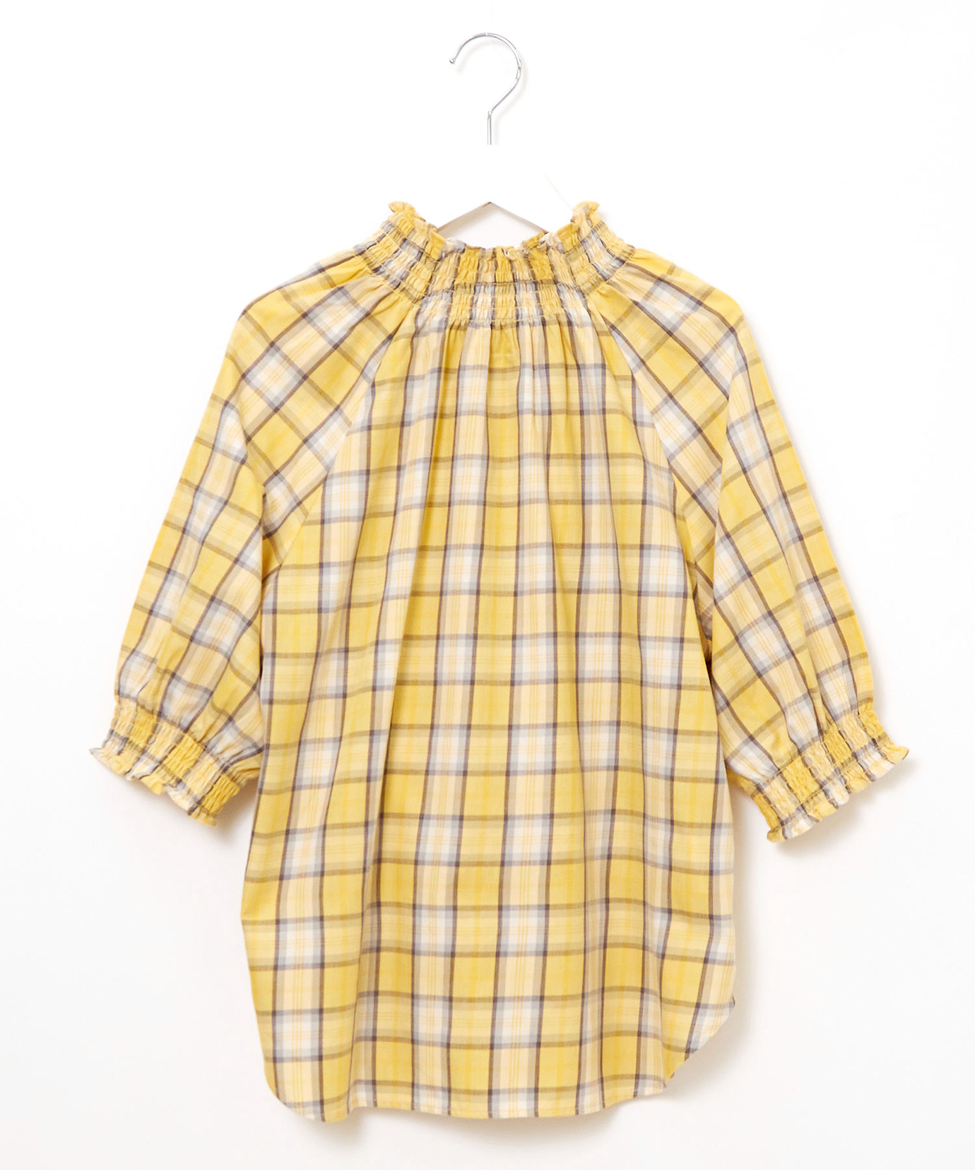 レディース シャーリング 2WAY チェックブラウス通販 [0201-55150