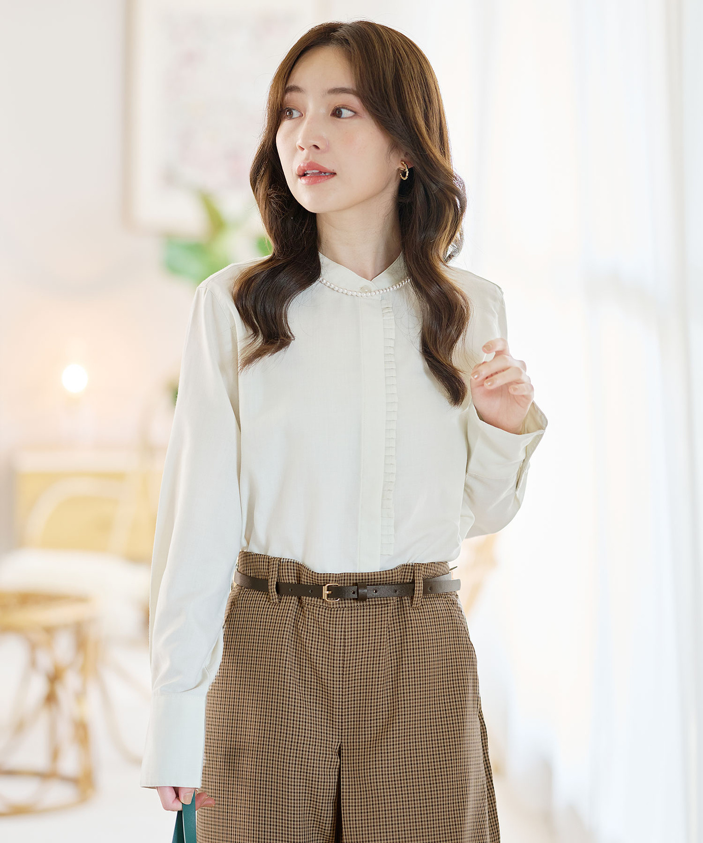 ARTS&SCIENCE ボタニカルダイ タックブラウス 定価66000円 ARTS&SCIENCE ボタニカルダイ タックブラウス