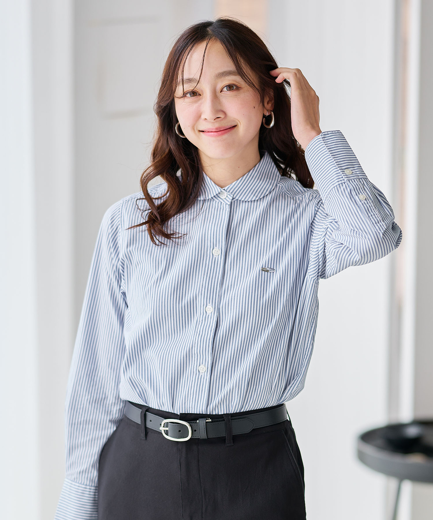 レディース ローン ストライプ ブラウス通販 [0201-55169